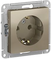 Розетка с заземлением без рамки Systeme Electric AtlasDesign 1-м. шампань картинка